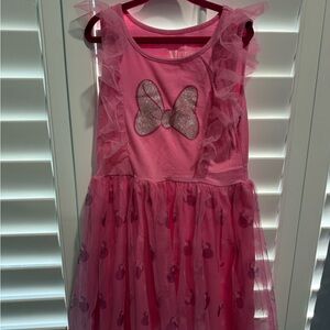 Girls Minnie Mouse Disney Pink Bow Tulle Dress